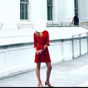 Alice + Olivia Red Wrap Dress Sz 2